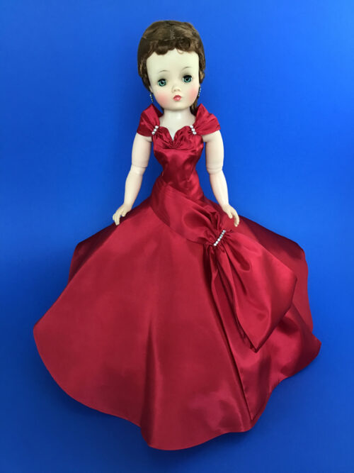 CissyDoll Rhinestone SideDrape RedGown