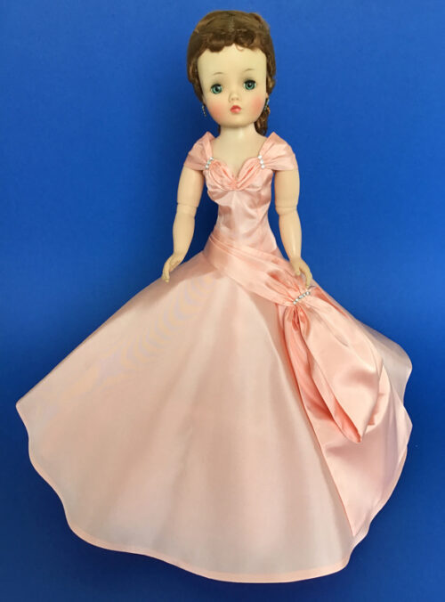 CissyDoll Rhinestone SideDrape PeachGown